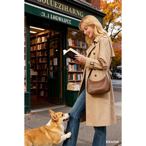 Women’s Chocolate Cute Hobo Tote Handbag Mini Clutch Purse with Zipper Closure - Picture 2 of 7